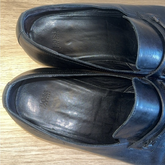 Hugo Boss “Carl” Black Leather Horsebit Loafers Dress Shoes Size 15 - Picture 9 of 14